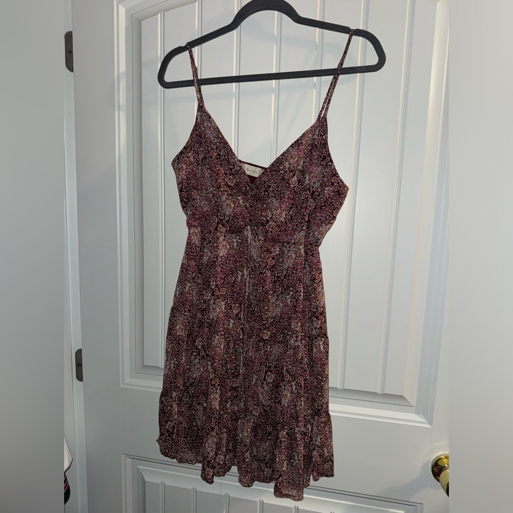 Altar'd State Red and Brown Spaghetti Strap Sundress